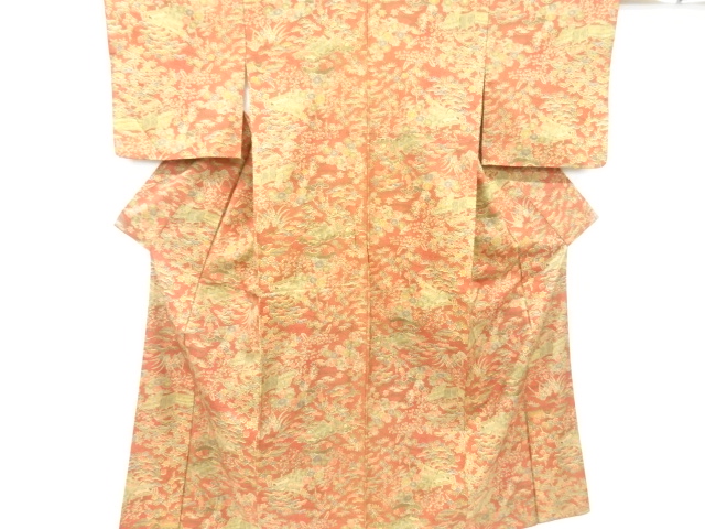 JAPANESE KIMONO / SILK / OSHIMA TSUMUGI / DYED / WOVEN CHAYATSUJI